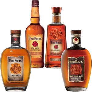 Four Roses Small Batch, Small Batch Select, Single Barrel and Bourbon Whiskey Bundle - Image 1