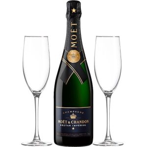 Moët & Chandon Imperial Champagne Gift Set with Personalized Flutes - Image 1